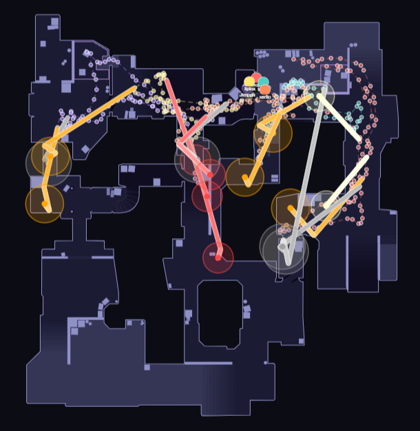 RoundIQ CS2 utility workflow connected to a parsed match demo